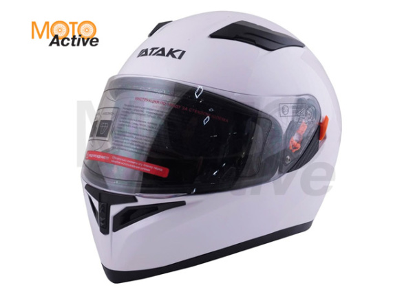 Шлем (интеграл) Ataki JK316 Solid, белый глянцевый